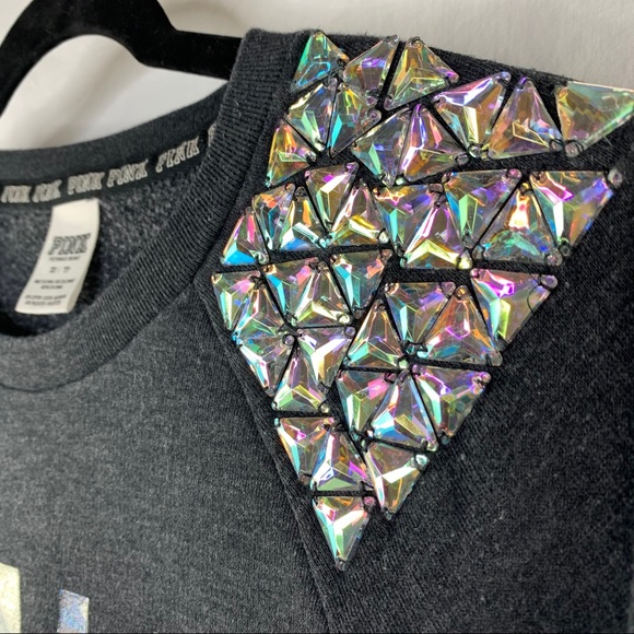 PINK Victoria’s Secret Holographic Sweatshirt XS - Picture 12 of 15